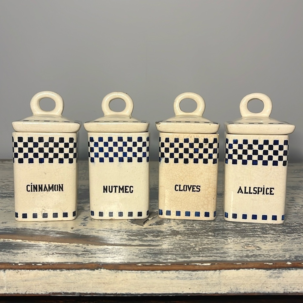 Vintage Antique 1920-1940s German Spice Jar Set